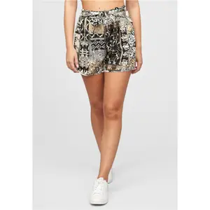 Short em viscose estampado com cinto para mulher Cloud5ive image-0
