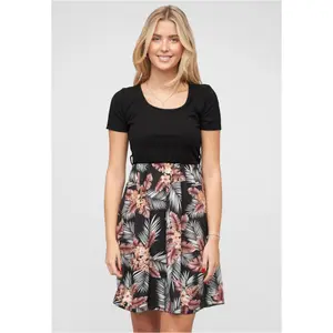 Robe t-shirt de 2 tons com estampa de palmeiras para mulher Cloud5ive image-0