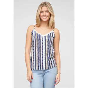 Camiseta sin mangas de viscosa con encaje mujer Cloud5ive image-0