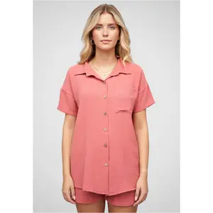 Blusa de musselina de mangas curtas para mulher Cloud5ive image-0