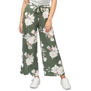 Calças com cinto para atar e estampado floral mulher Cloud5ive image-0