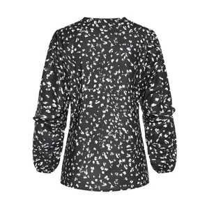 V-neck printed long-sleeve blouse for women Cloud5ive image-3