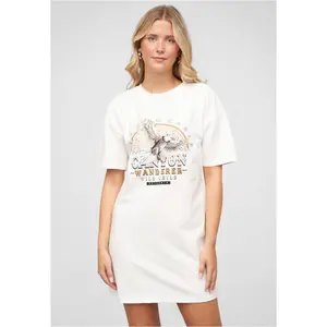 Vestido t-shirt de gola redonda com estampa de águia para mulher Cloud5ive image-0