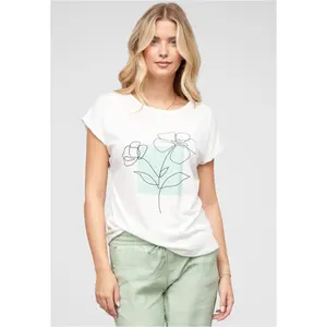 T-shirt de viscose com estampa floral para mulher Cloud5ive image-0