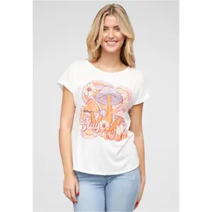 T-shirt de viscose com estampado de cogumelos para mulher Cloud5ive image-0