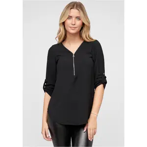 Blusa com zipper de musselina para mulher Cloud5ive image-0