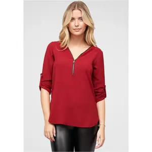 Blusa com zipper de musselina para mulher Cloud5ive image-0