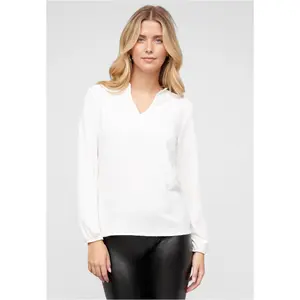 Blusa de musselina com gola alta e gola em V para mulher Cloud5ive image-0