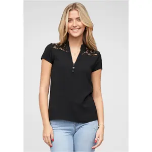 Blusa de musselina com decote em V para mulher Cloud5ive image-0