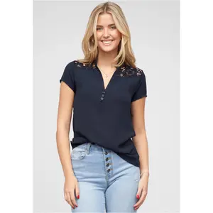 Blusa de musselina com decote em V para mulher Cloud5ive image-0