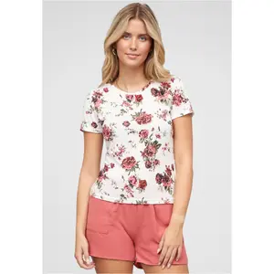 T-shirt de mulher com decote redondo e estampado floral Cloud5ive image-0