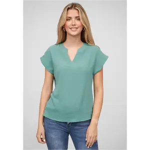 Blusa de musselina com decote em V para mulher Cloud5ive image-0