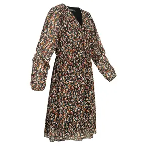 Vestito da donna in chiffon con scollo a V a motivo floreale Cloud5ive image-2