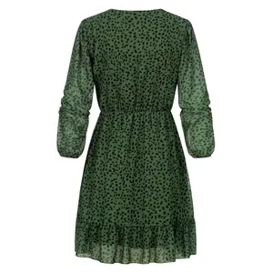 Chiffon-Kleid mit V-Ausschnitt und Leopardenmuster, Damen Cloud5ive image-1