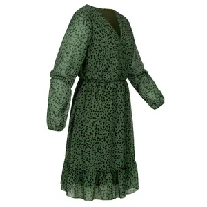 Chiffon-Kleid mit V-Ausschnitt und Leopardenmuster, Damen Cloud5ive image-2