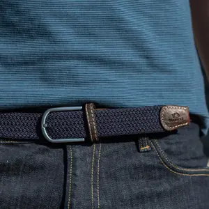 Elastische gevlochten riem Billybelt Bleu Marine image-2