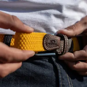 Ceinture tressée élastique Billybelt Jaune Safran image-2