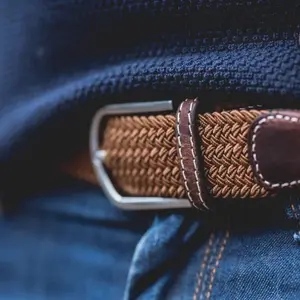 Elastischer Flechtgürtel Billybelt Marron Camel image-2