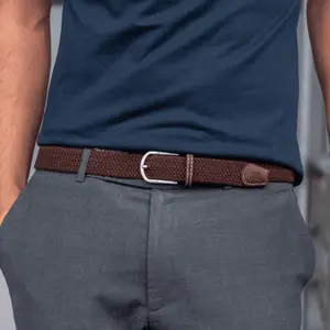 Elastische gevlochten riem Billybelt Marron Feuille image-2