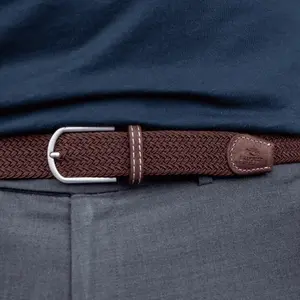 Elastische gevlochten riem Billybelt Marron Feuille image-1
