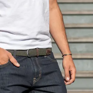 Cinturón elástico trenzado Billybelt Vert Kaki image-1