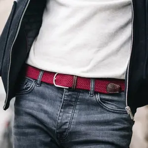 Elastische gevlochten riem Billybelt Bordeaux image-1