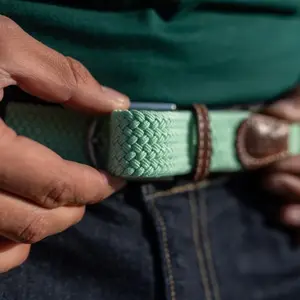 Elastische gevlochten riem Billybelt Vert D'eau image-1
