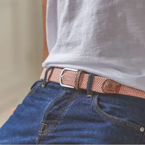 Elastische gevlochten riem Billybelt Rose Velouté image-1