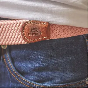 Elastische gevlochten riem Billybelt Rose Velouté image-2