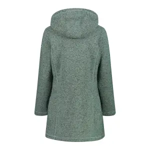 Parka med hætte i kunstpels i teknisk meleret fleece dame CMP image-1