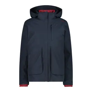 Women's zip-up puffer jacket with removable hood CMP image-0