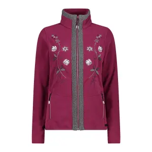 Floral embroidered zip-up fleece for women CMP image-0