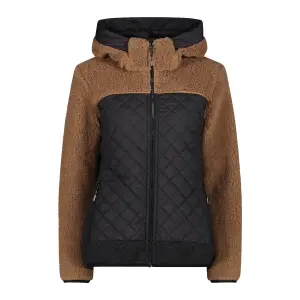 Kurtka z kapturem wooltech damska CMP Teddy Fur effect image-0