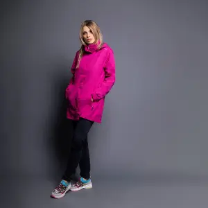 Women's waterproof hooded jacket with snap buttons CMP image-2