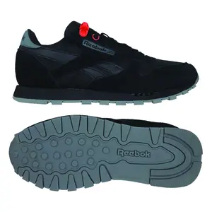 chaussures-junior-reebok-classics-leather-noir-gris-rouge-corail