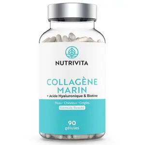 Complemento alimenticio de colágeno marino - 90 cápsulas Nutrivita image-0