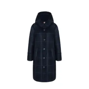 Manteau long à carreaux avec capuche femme Colmar 4ZM