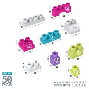 Set of 50 cube compatible building blocks ColorBaby image-2