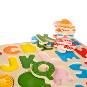 Wooden puzzle letters and numbers ColorBaby image-3