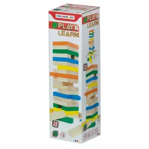 Wooden block tower 58 pieces ColorBaby image-0