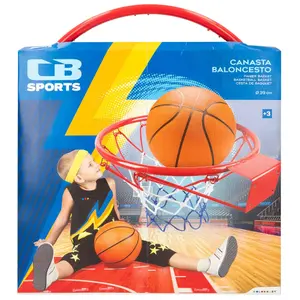 Outdoor games basketball hoop with ball and inflator ColorBaby image-1