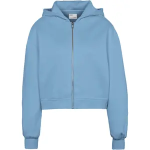 Γυναικείο cropped φούτερ με κουκούλα και φερμουάρ Colorful Standard Seaside Blue image-0