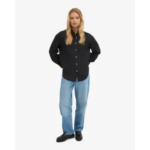 Übergroßes Leinenhemd Colorful Standard Deep Black image-2