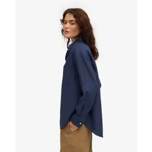 Übergroßes Leinenhemd Colorful Standard Marine Blue image-2