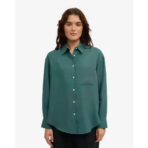 Übergroßes Leinenhemd Colorful Standard Ocean Green image-2