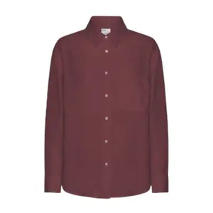 Übergroßes Leinenhemd Colorful Standard Oxblood Red image-0