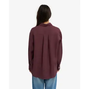 Übergroßes Leinenhemd Colorful Standard Oxblood Red image-4