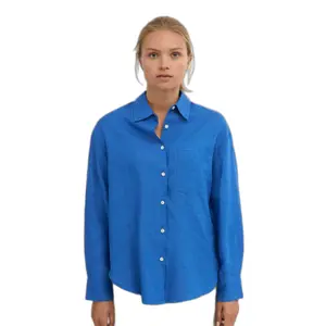 Übergroßes Leinenhemd Colorful Standard Pacific Blue image-1