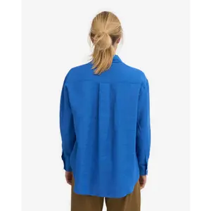 Übergroßes Leinenhemd Colorful Standard Pacific Blue image-4