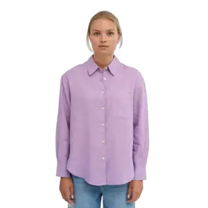 Übergroßes Leinenhemd Colorful Standard Soft Lavender image-1